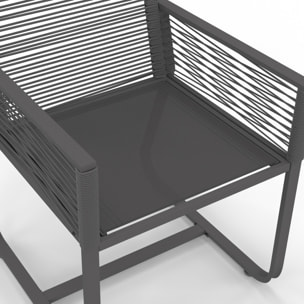 Salon de jardin Varna  6 places gris anthracite