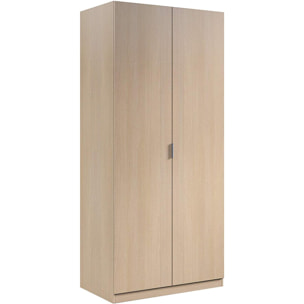 Armadio Guardaroba A 2 Ante Con Asta Appendiabiti E Ripiano Interno Mobile Armadio Salvaspazio Design Moderno Minimal 81 x 52 x 180 Cm Rovere Chiaro