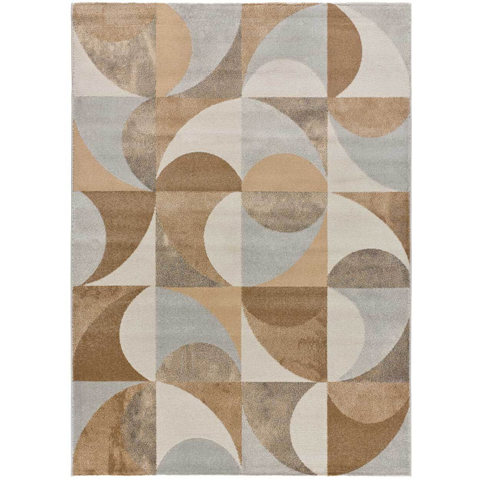CREAM Alfombra geomÃ©trica en tonos beige, varias medidas disponibles