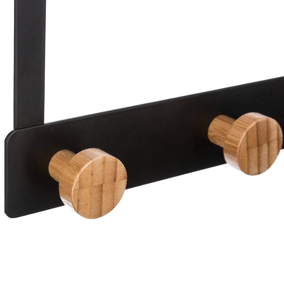 Patère 3 têtes métal et bambou noir