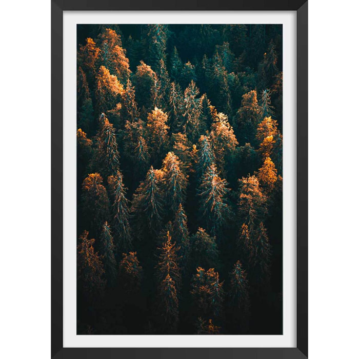 Affiche paysage couleur d'automne en haute savoie Affiche sous cadre noir