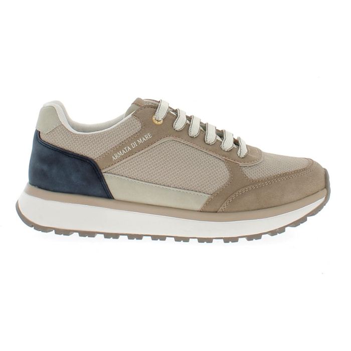 Armata di Mare Scarpe Uomo Sneakers Casual Stringate con Soletta Rimovibile in Memory Foam AMU S25D743 Beige