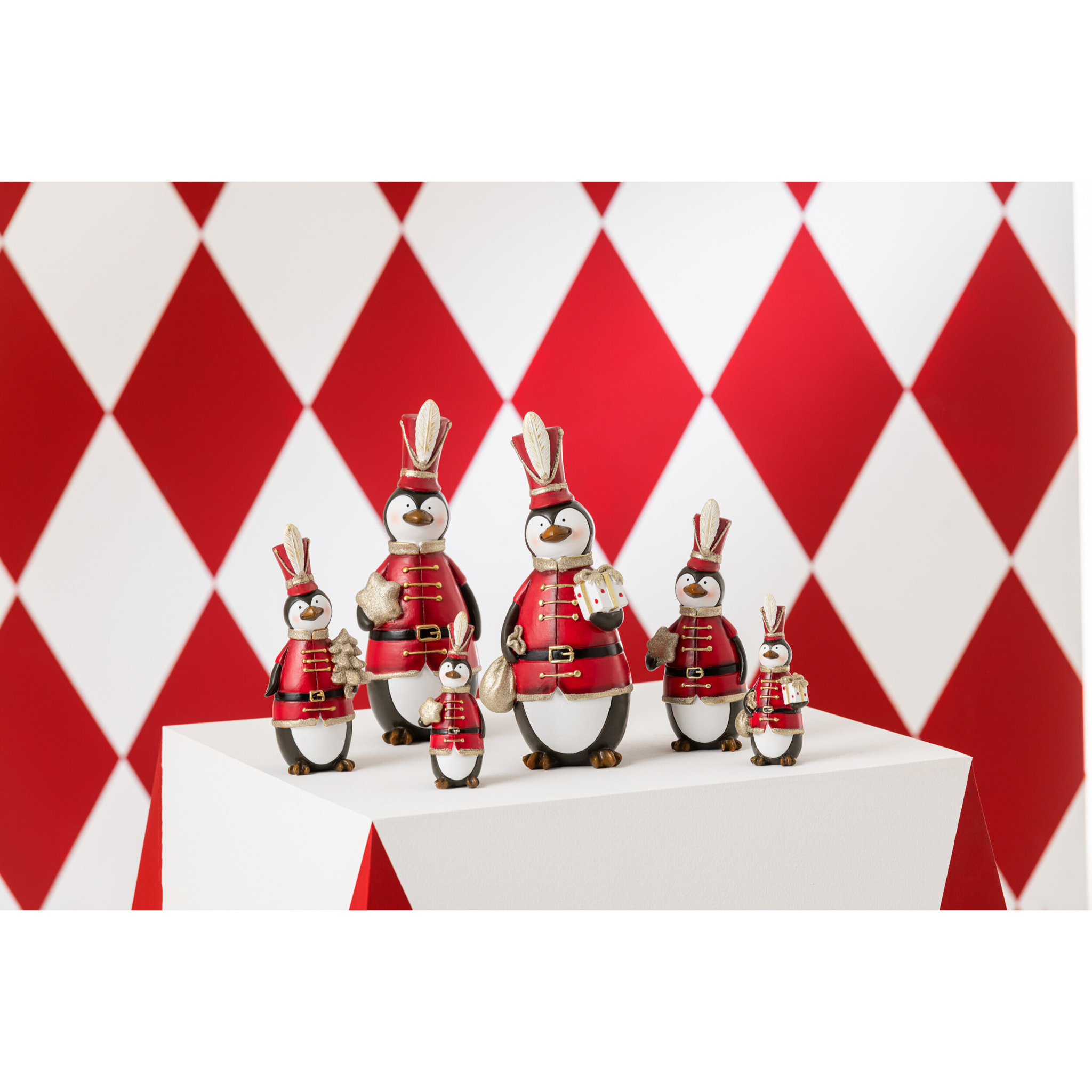 J-Line figurine Pingouin Noël - polyrésine - mix - small - 3 pièces
