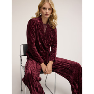 Motivi - Blazer de terciopelo plisado cruzado - Burgundy