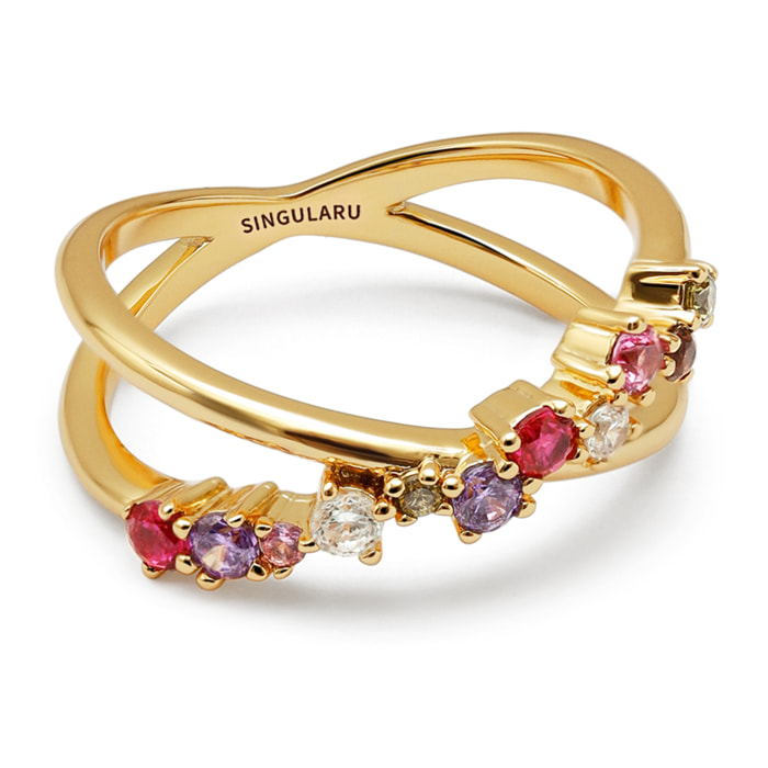 Anillo Estelar Cross Baño Oro