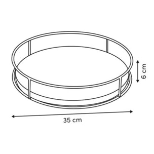 Plateau tournant Black bamboo D35cm beige