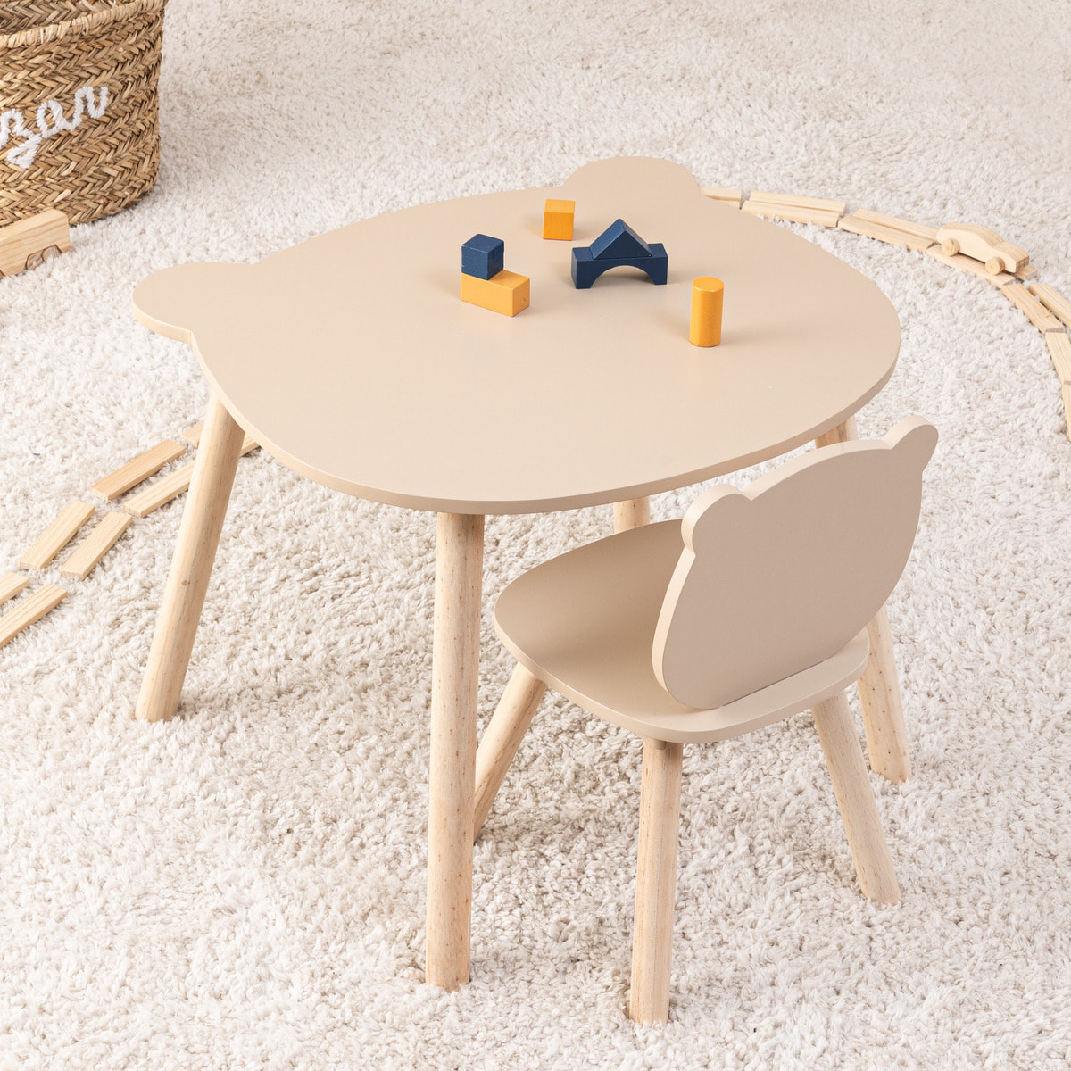 Table enfant Douceur beige D60cm