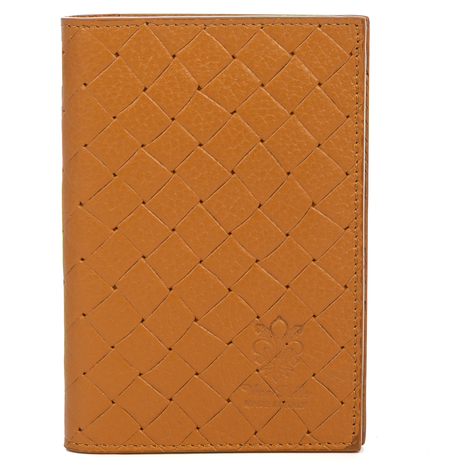 Azzano tarjetero billetero de piel auténtica Dollaro grabado entrelazado.