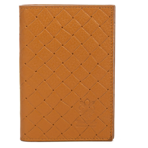 Azzano tarjetero billetero de piel auténtica Dollaro grabado entrelazado.