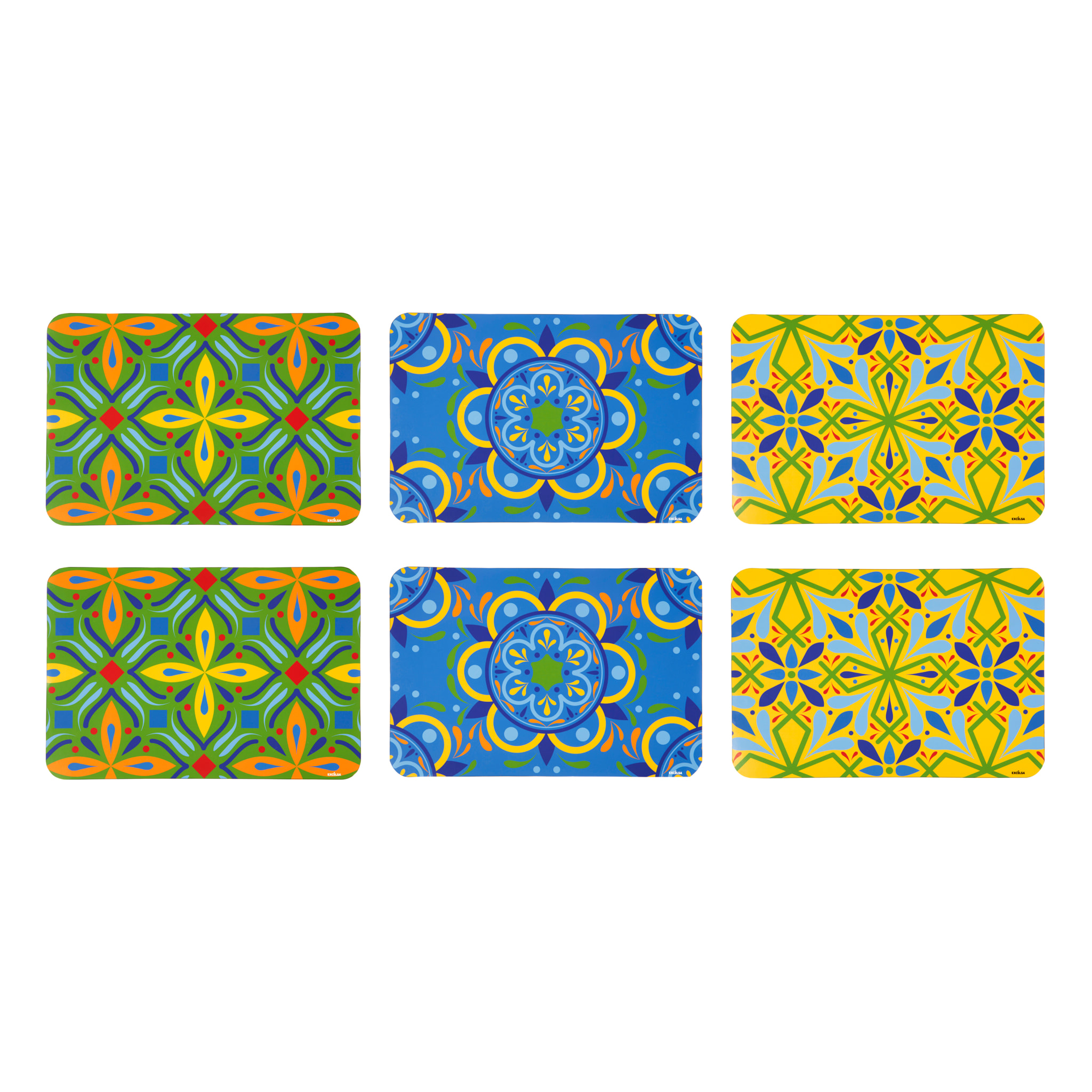Set de 6 sets de table rectangulaires Excelsa – Puebla, Polypropylène Multicolore