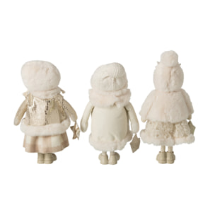 J-Line Fille étoile - polyester - beige/blanc - assortiment de 3