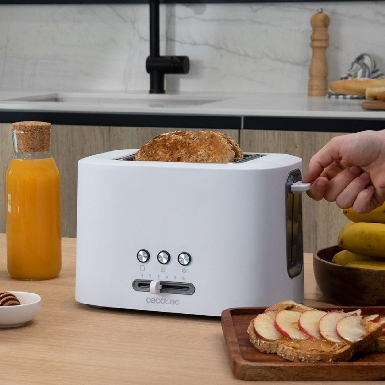 Cecotec Tostadora Toast&Taste 9000 Double White. 980 W 2 Ranuras cortas extraanc