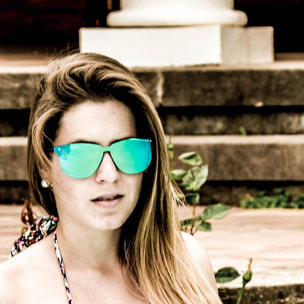 Gafas de sol PALO ALTO AMALFI - Marrón demi mate / Plana verde revo