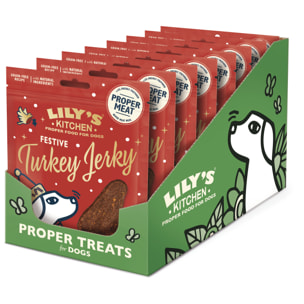 Lot de 8 - Lily’s Kitchen Friandises pour chiens Bouchées de dinde de Noël 70g