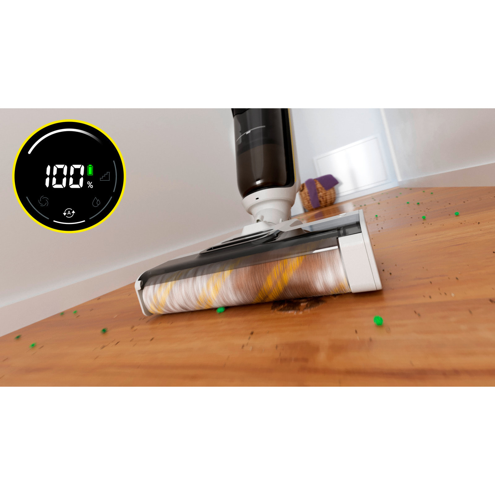 Aspirateur laveur sans fil Karcher FCV4 DRY- eau/poussières - 200 m² - aspire lave et sèche - autonettoyage/séchage 70°