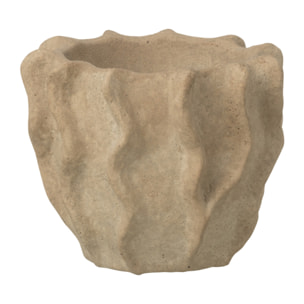 J-Line Cache-pot Rond Vague - ciment - beige - small