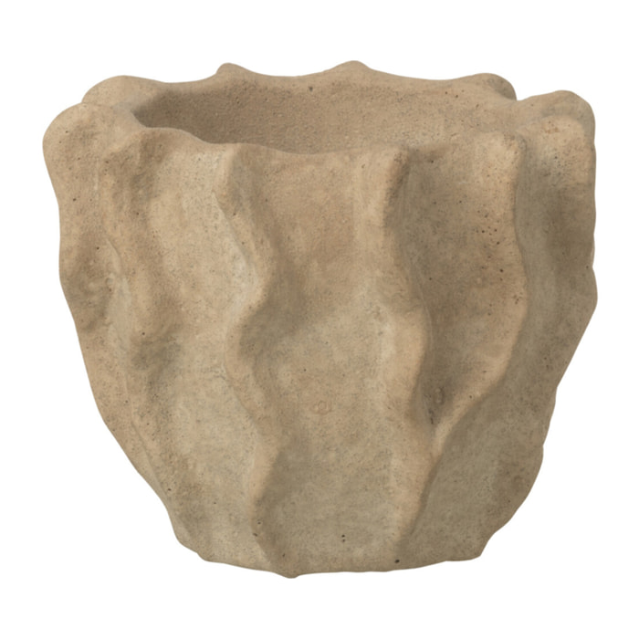 J-Line Cache-pot Rond Vague - ciment - beige - small