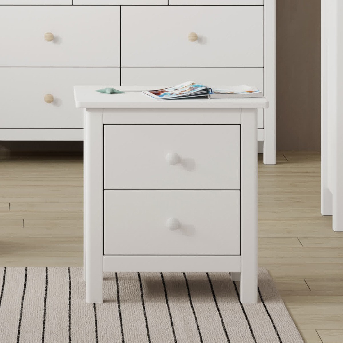 Table de chevet enfant 2 tiroirs en bois - MELVIN