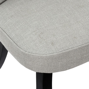 Fauteuil Eleonor Noir Tissu Gris