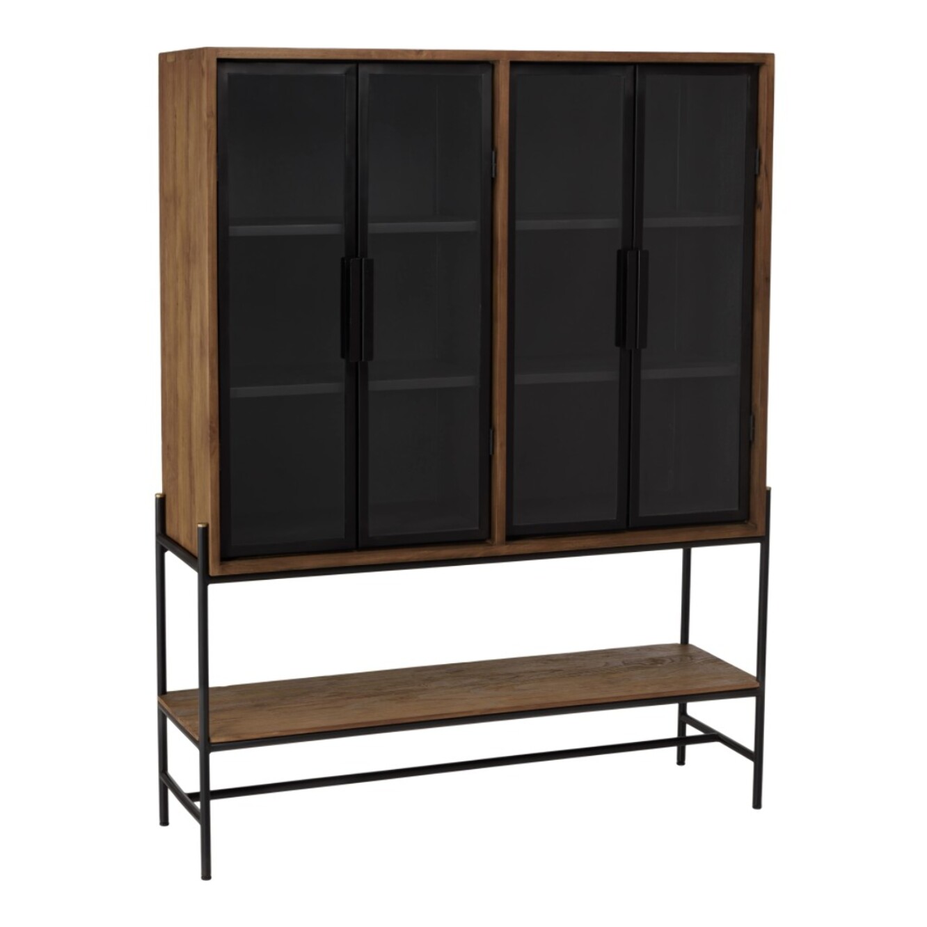 SIXTINE - Buffet 4 portes vitrées 6 étagères 1 niche