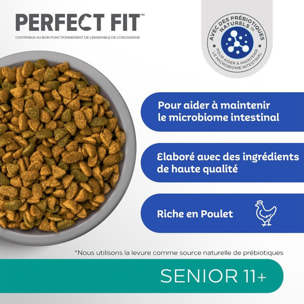 PERFECT FIT 11+ Croquettes Riche en Poulet chat senior stérilisé (3x1,4kg)