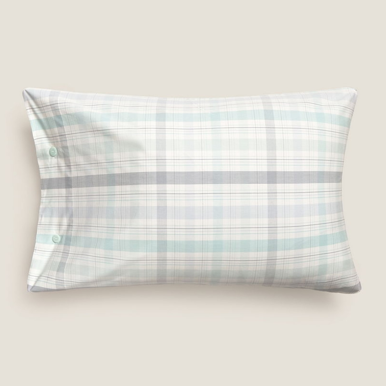 Funda de almohada de algodón 180 hilos cuadros Newren color agua marina 100% Algodón