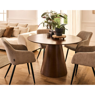 Toledo - table à manger ronde - bois foncé - 120 cm - 4 à 6 personnes - Bois