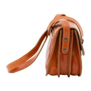 Borsa a tracolla da donna - Modello False - 100% pelle - 22.0 x 16.0 x 9.5 cm