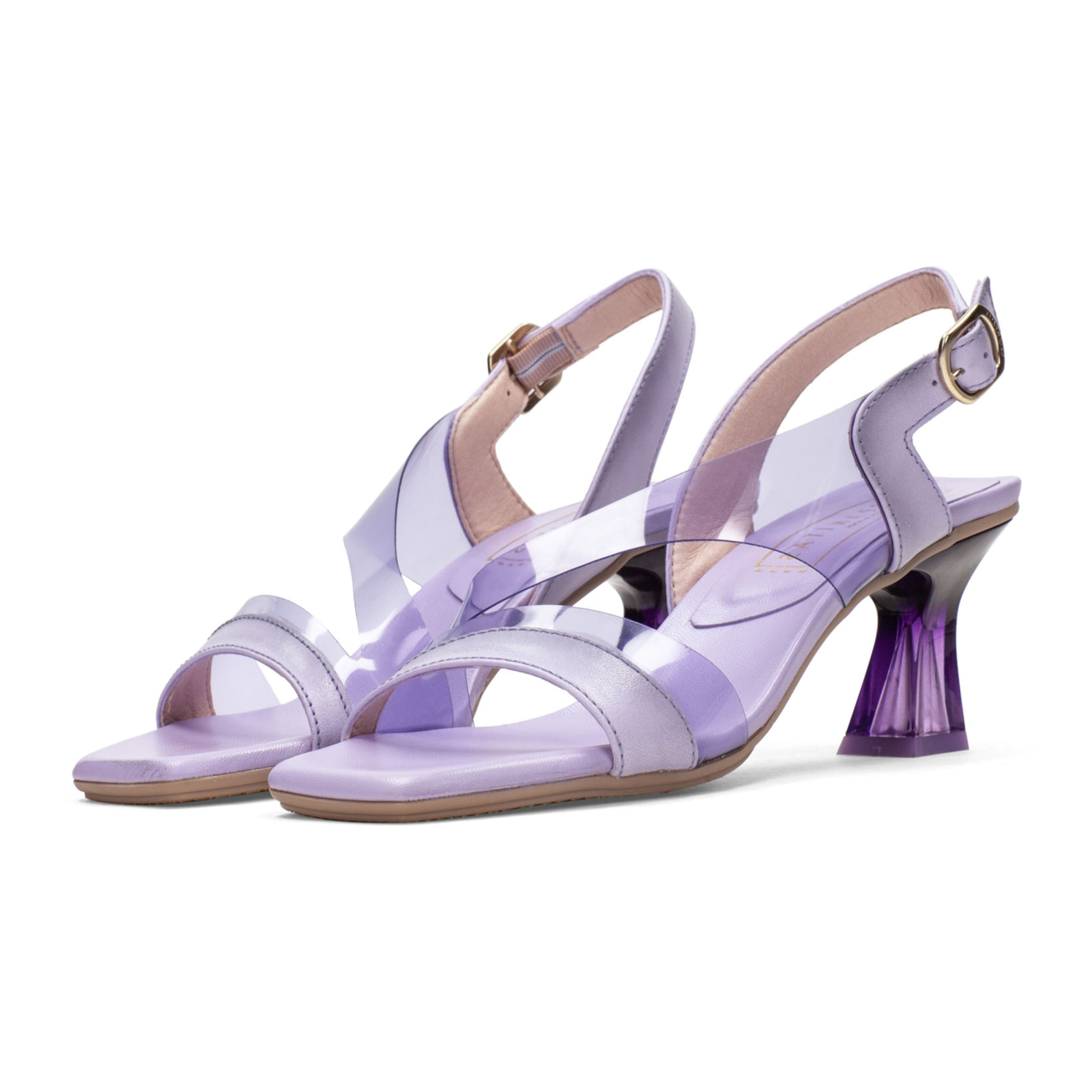 Sandalia Tacon Greta Lavanda 6 cm