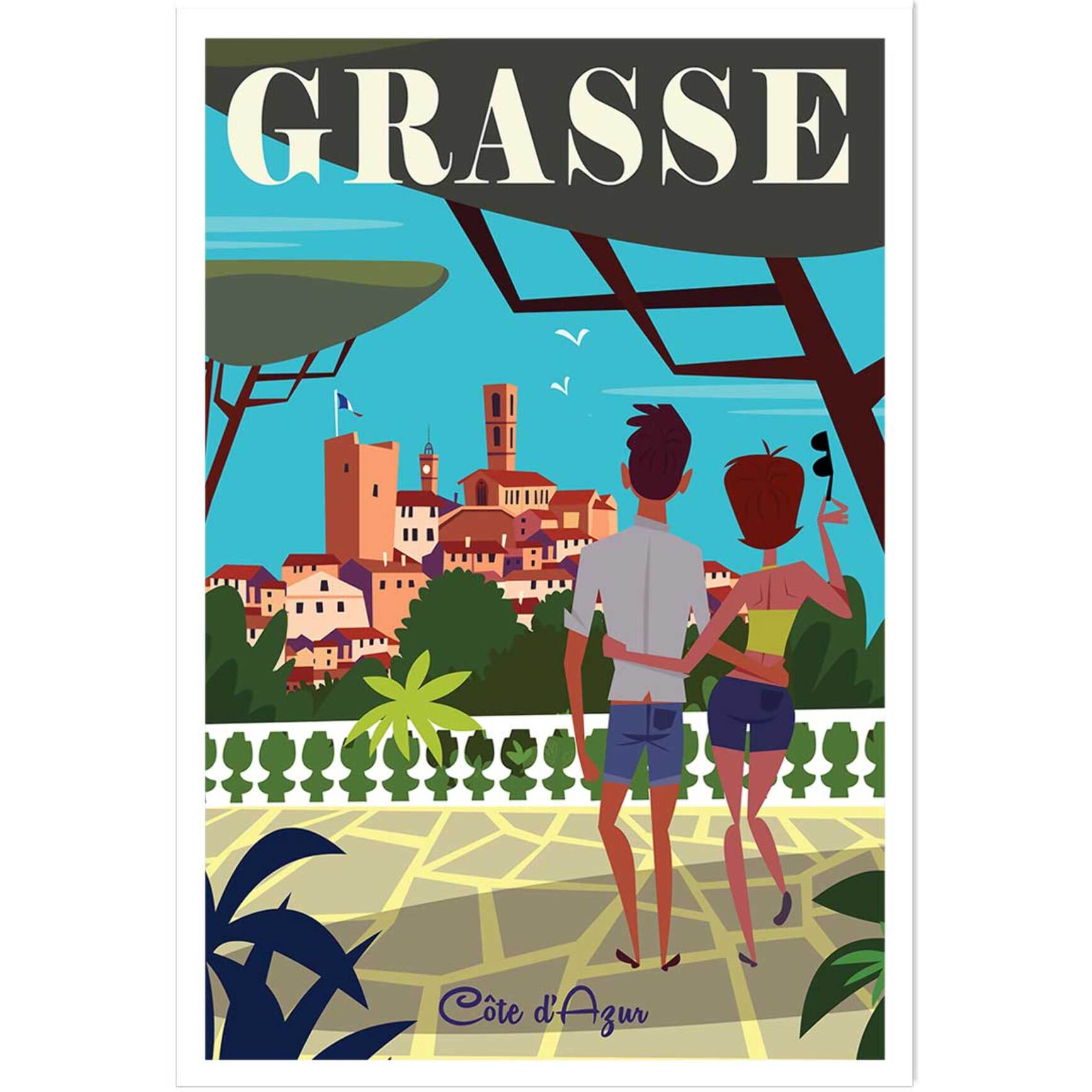 Affiche voyage à Grasse Affiche seule