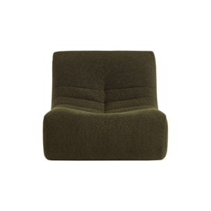 Lot de 2 fauteuils chauffeuses en bouclette texturée kaki style contemporain 1 place