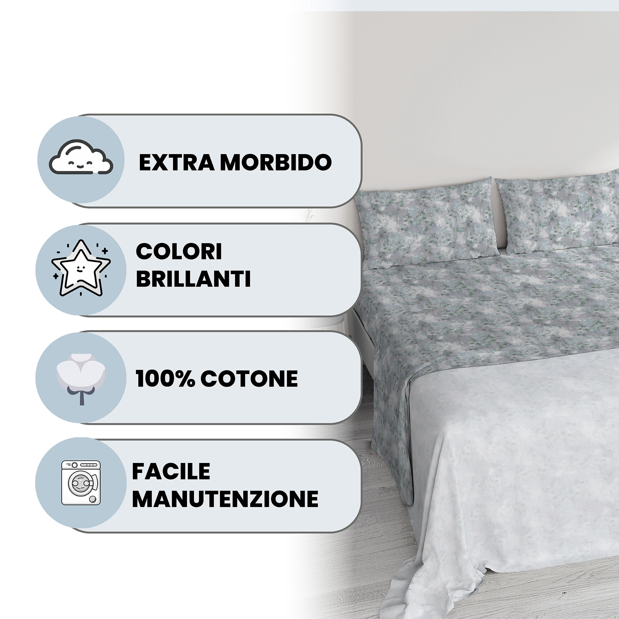 COMPLETO LETTO IDA 100% Cotone