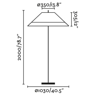 SAIGON OUT Lampadaire gris/marron 2M W100