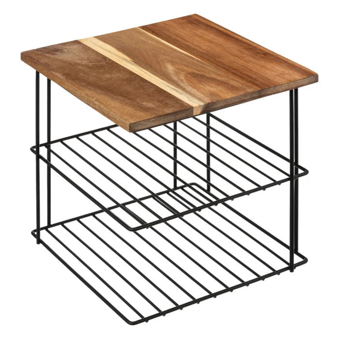 Étagère d'angle 2 niveaux 24cm