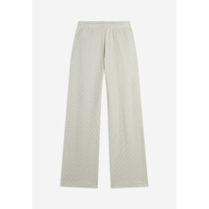 Pantaloni comfort fit da donna in tessuto jersey waffle