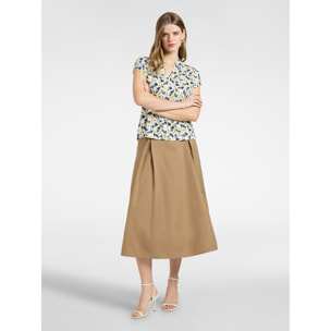 Elena Mirò - Gonna midi dalla linea ad A - Marrone