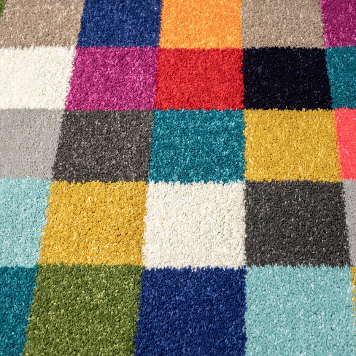 Tapis Tene motif géométrique destructuré multicolore