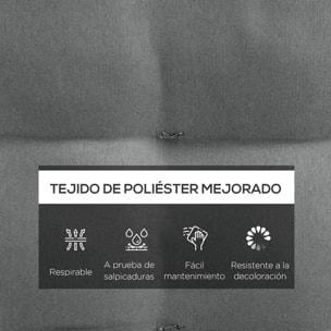 Juego de 6 Cojines para Sillas de Comedor, 40x40 cm, 6 Piezas, Cojines para Sillas de Jardín Acolchados con Cintas y Fundas Extraíbles, Gris Oscuro