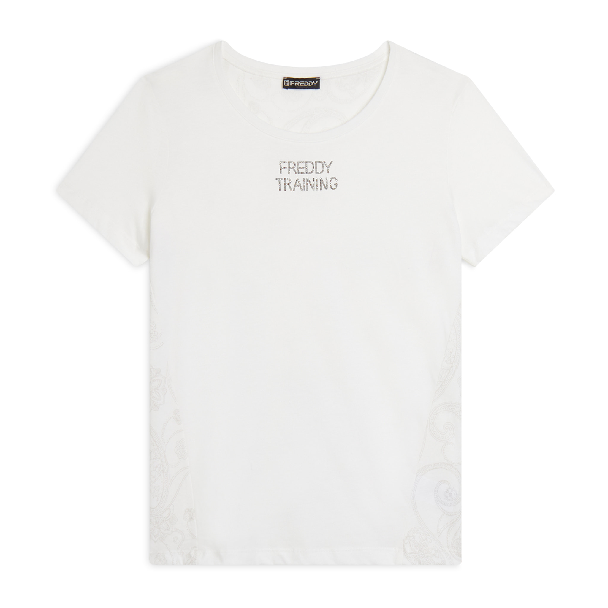 T-shirt donna in jersey con retro fantasia paisley