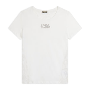 T-shirt donna in jersey con retro fantasia paisley