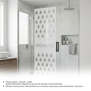 Film Fenêtre Anti Regard Occultant - DOUCHE - Stickers Autocollant Brise-Vue pour Vitre & Porte de Douche