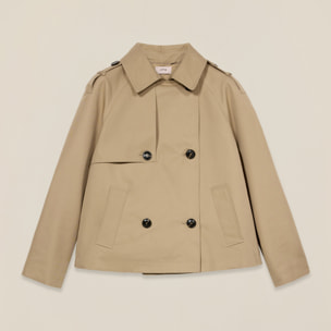 Oltre - Gabardina corta de mezcla de algodón - Beige