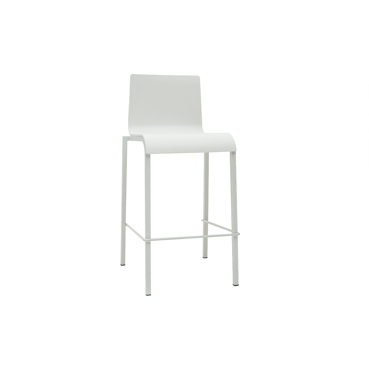 Tabourets de bar design empilables blancs H65 cm (lot de 2) KUPA