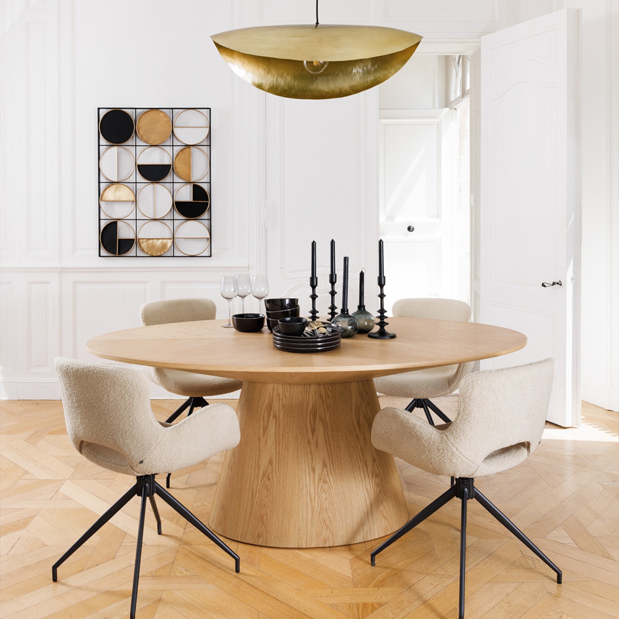 Lámpara colgante 'Arlo' Ø80cm metal dorado