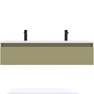 Meuble salle de bain double vasque 1 tiroir - HUDSON