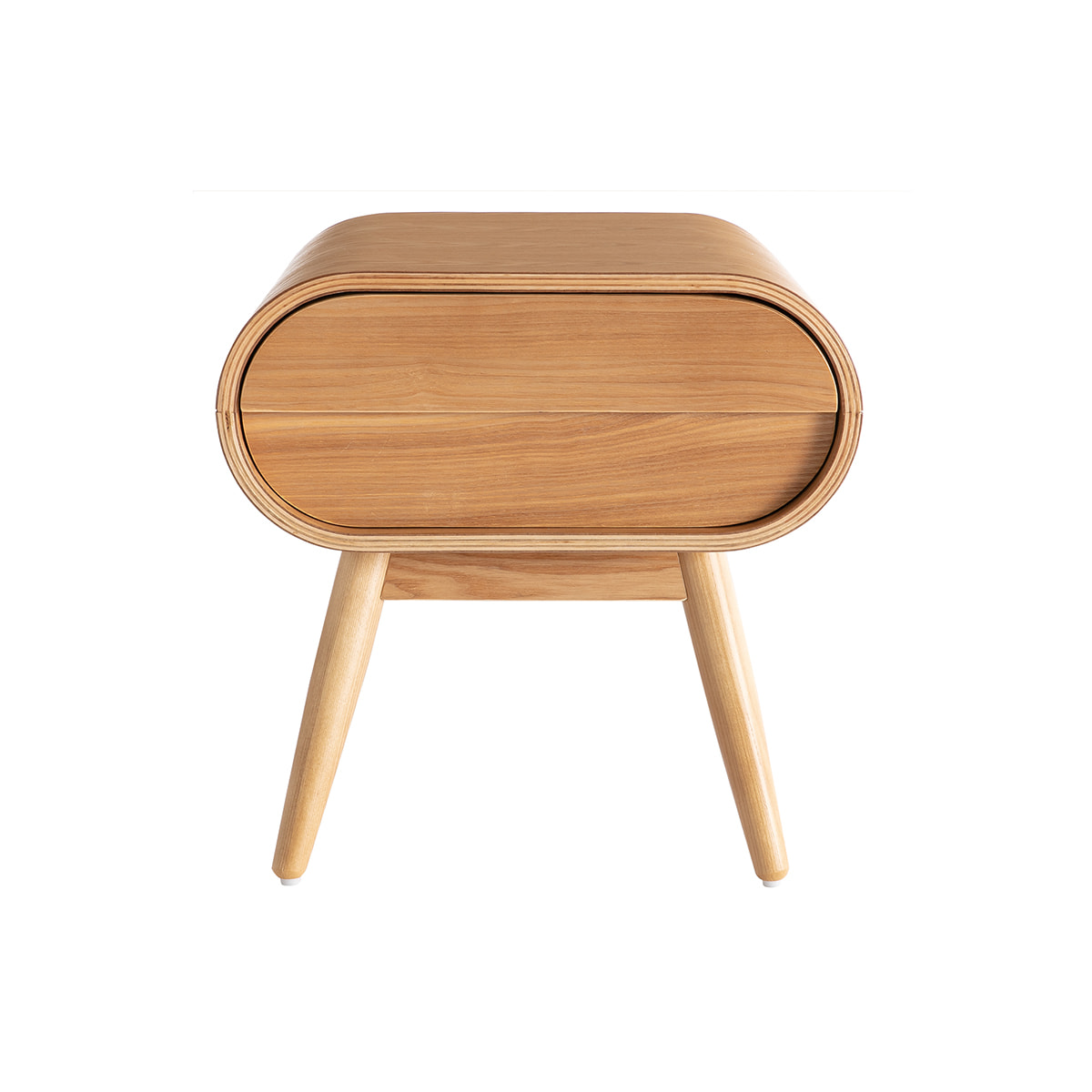 Table de chevet avec tiroir vintage bois clair L45 cm (lot de 2) BJORG