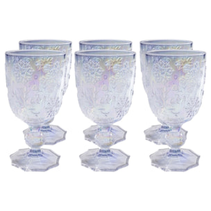 Verres à vin Ice Flowers violets set de 6 Kare Design