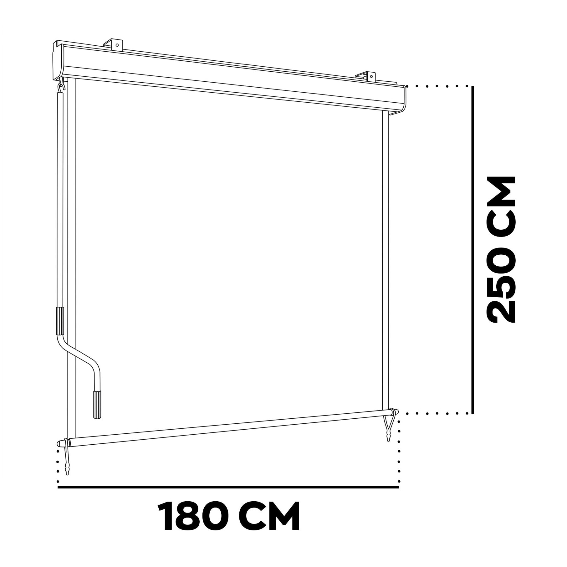 Maki - Tenda da sole verticale manuale a caduta 180x250 cm impermeabile per interno esterno in alluminio beige