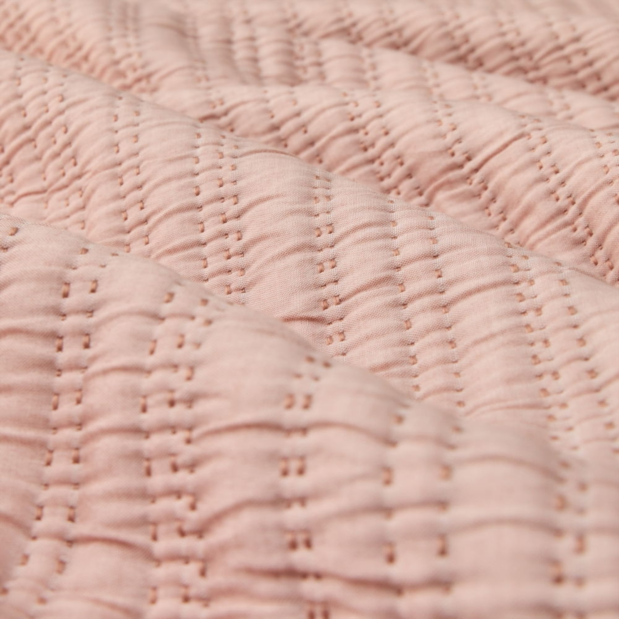 Colcha bicolor acolchada Licheri color rosa Algodón y poliéster