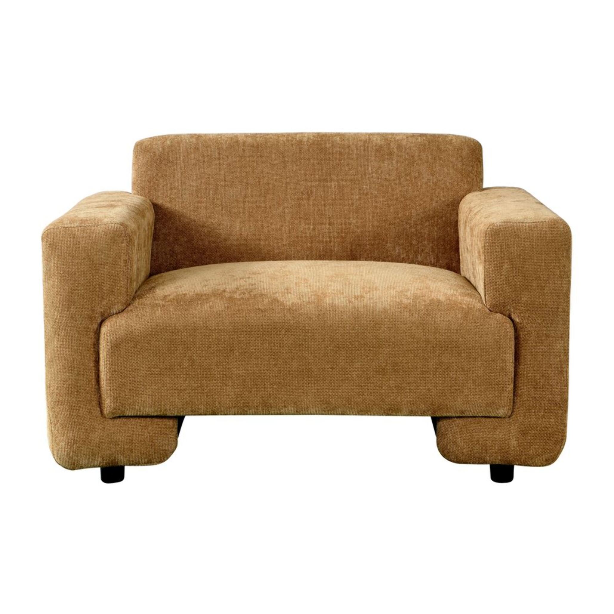 Poltrona design in tessuto caramello 111x90x72 cm - Paris